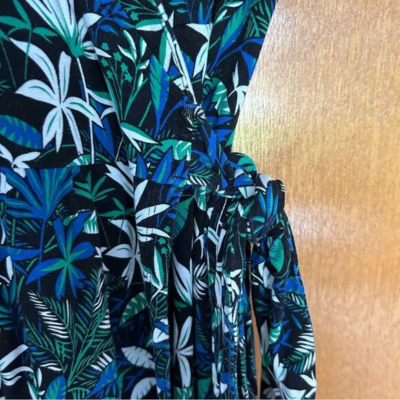 Boden Lavinia Jersey Wrap Midi Dress Tropical Print Size 8 Long - Picture 8 of 15